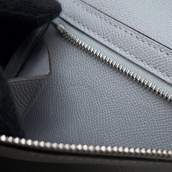 HERMES Bean compact Veau Madame Green Pantan - Picture 7 of 13